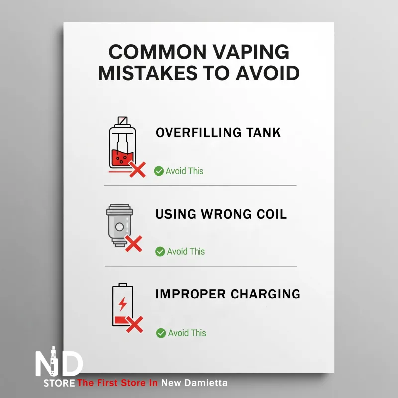 common vaping mistakes ND Store Checklist of common vaping mistakes to avoid - ND Store - أفضل فيب ستور في دمياط