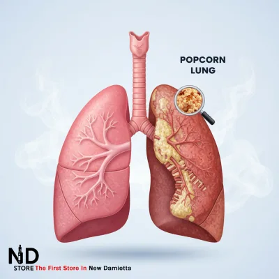 رئة الفشار (Popcorn Lung) وعلاقتها بالفيب – توضيح طبي - ND Store - أفضل فيب ستور في دمياط