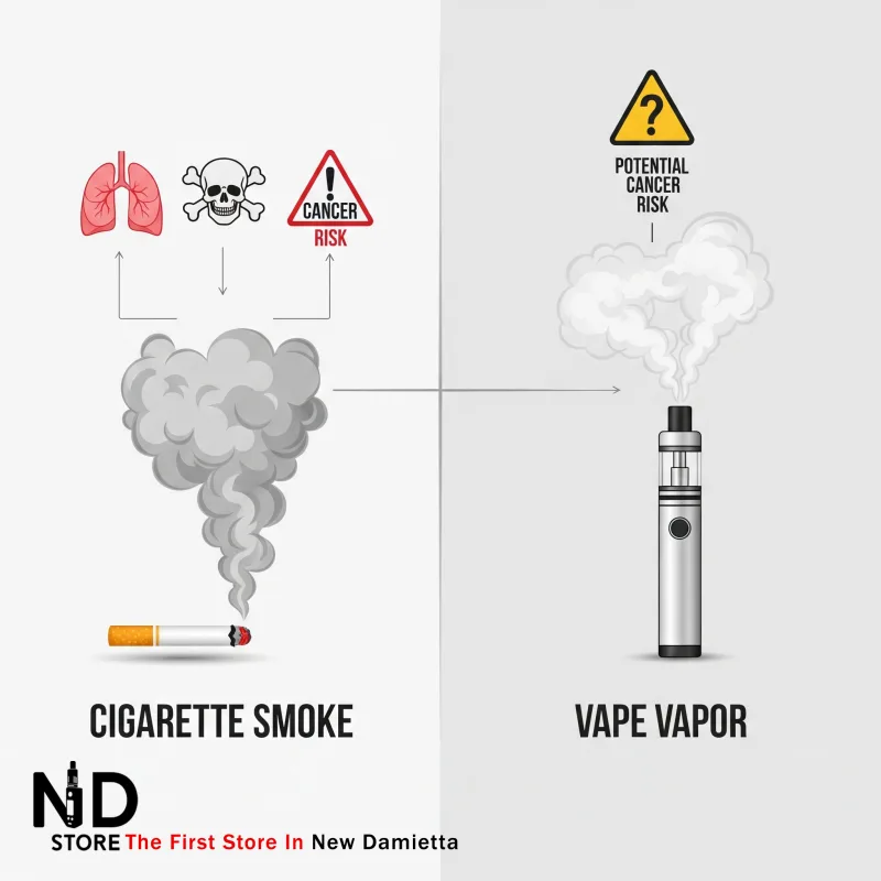 vaping cancer مقارنة بين التدخين والفيب من حيث خطر السرطان - ND Store - أفضل فيب ستور في دمياط