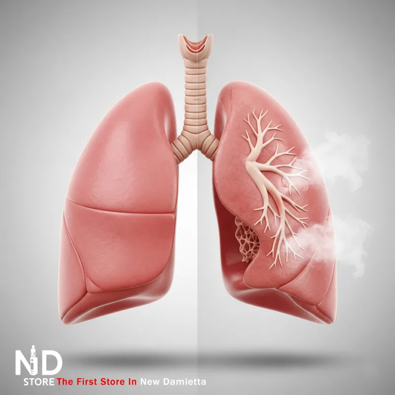 vaping lungs مقارنة بين رئة طبيعية ورئة متأثرة بشكل طفيف من الفيب - ND Store - أفضل فيب ستور في دمياط