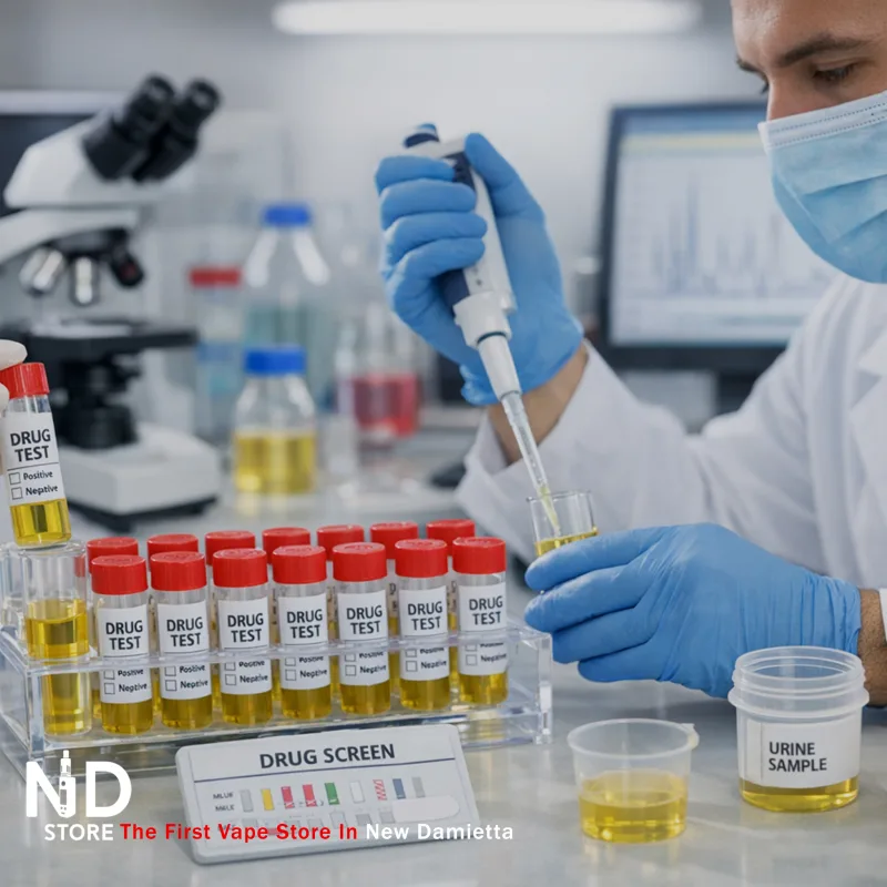 Drug test laboratory analysis تحليل مخدرات في المختبر باستخدام عينة بول