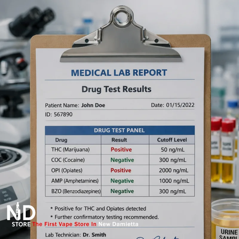Drug test laboratory report نتيجة تحليل مخدرات في تقرير مختبر