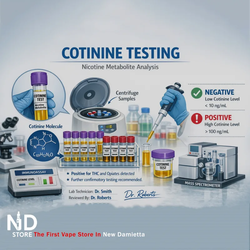 Nicotine cotinine laboratory test تحليل النيكوتين في المختبر للكشف عن مادة الكوتينين